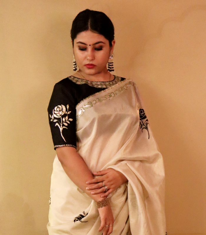 BLACK ROSE JEWEL SAREE-3